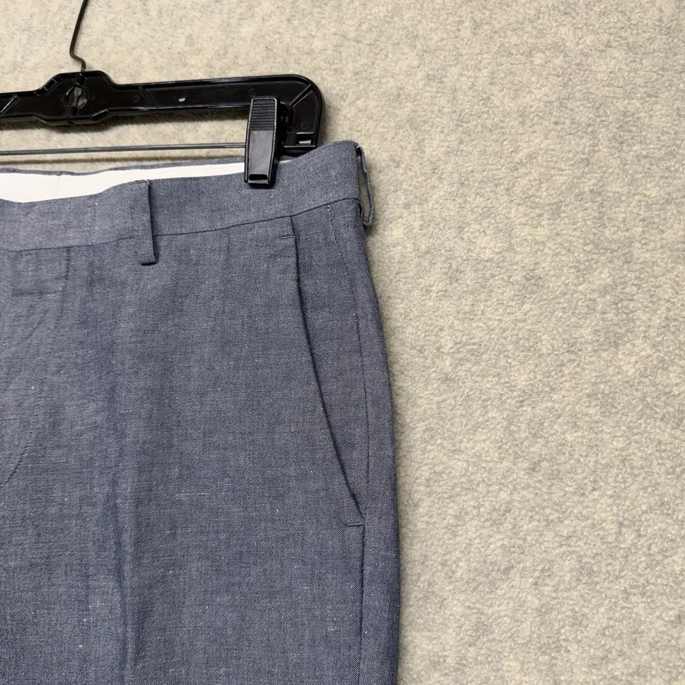 J.Crew Ludlow Baird McNutt Irish Linen Dress Pants Mens 31x32 Slim Blue